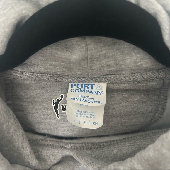 WNBA Port & Company Fan Favorite Light Gray Small Pullover Hoodie Unisex Soft - Picture 3 of 5